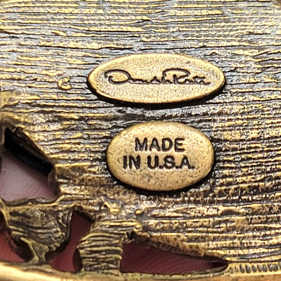 Oscar de la Renta RARE Glass Stone and Swarovski Crystal Chunky Statement Bangle - Picture 12 of 13